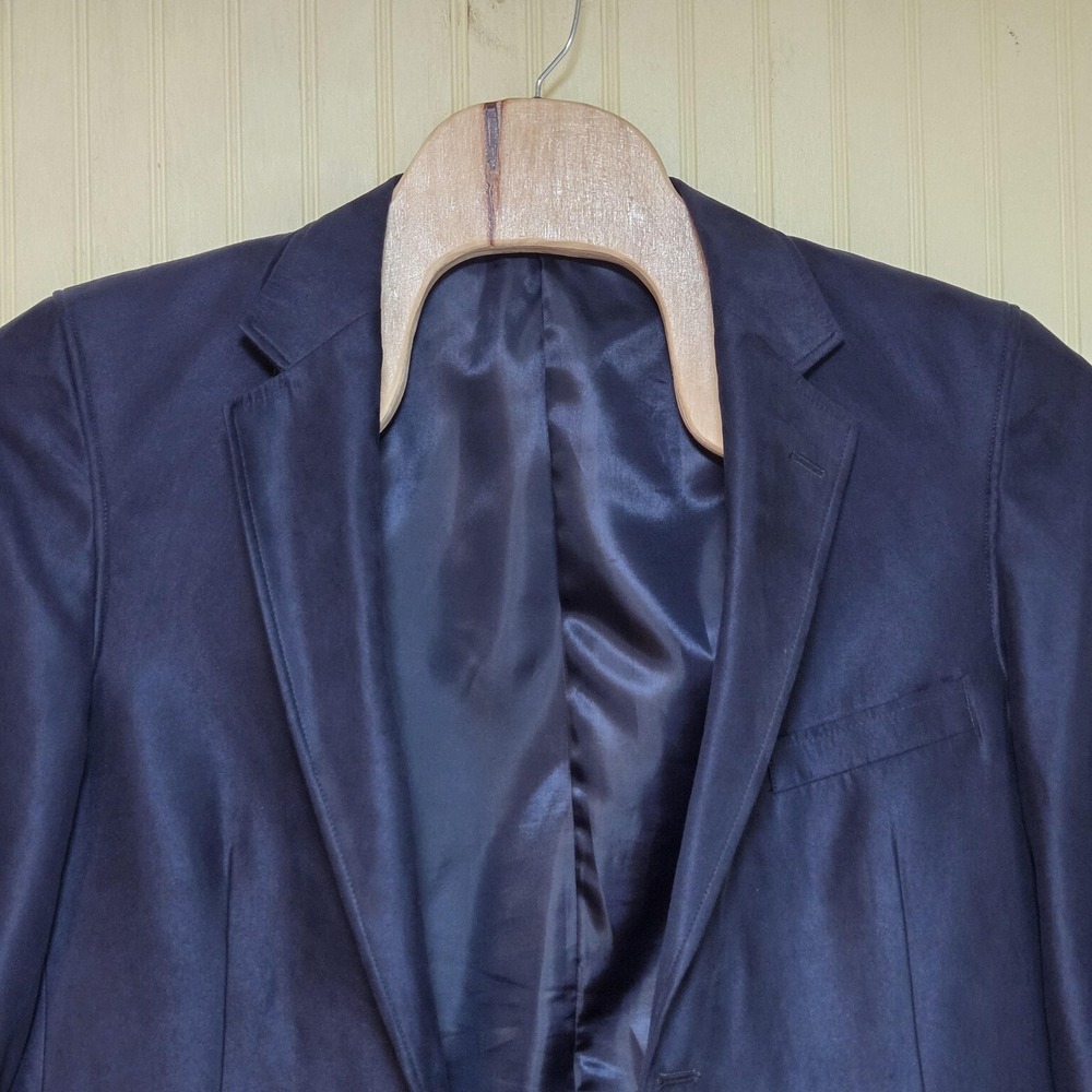 TravelSmith‎ Blazer Mens 42L Navy Blue Polyester 2 Button Sport Coat Jacket